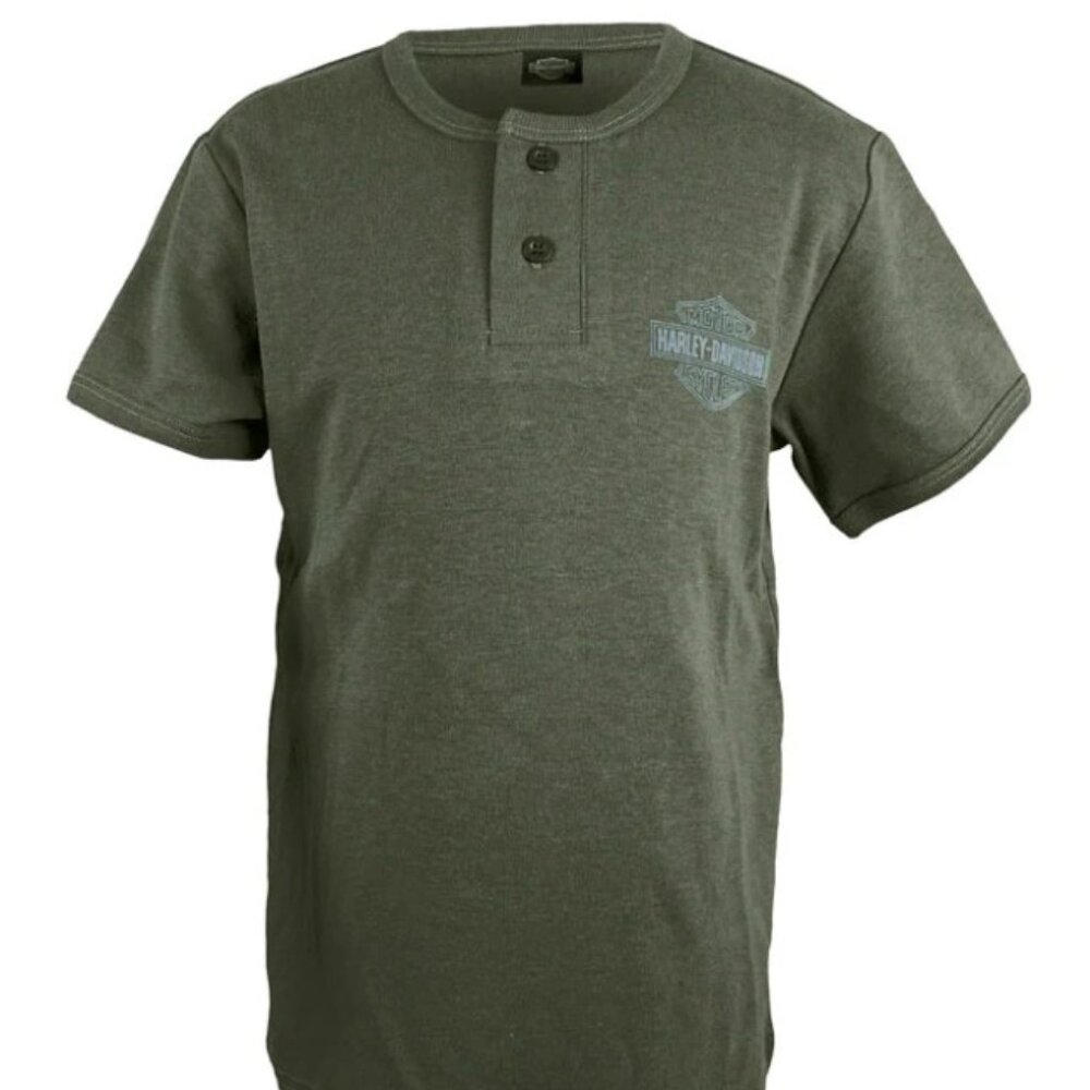 Harley-Davidson Boys' Authorized Henley 2-Button Short Sleeves